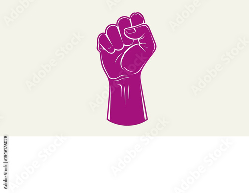 Vibrant Purple Fist Symbolizing Strength and Unity.
