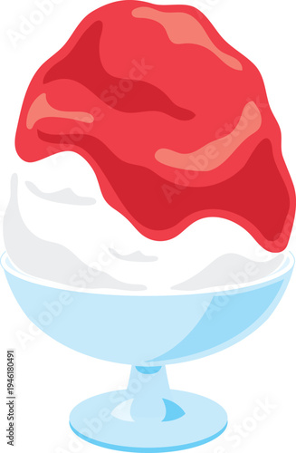 ひんやり冷たい苺のかき氷