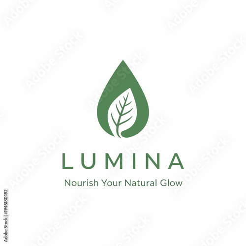 Lumina Logo with Leaf Emblem Design.