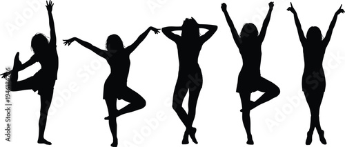 dance, dancer, woman, silhouettes, ballet, contemporary, performance, movement, elegance, flexibility, art, pose, black, vector, isolated, set, lifestyle, motion, choreography, illustration
