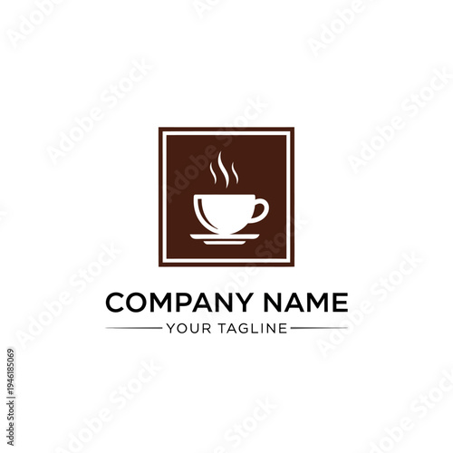Coffee Cup Logo Design Template Illustration.