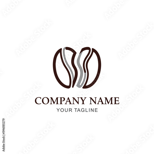Coffee Bean Logo Design Template.