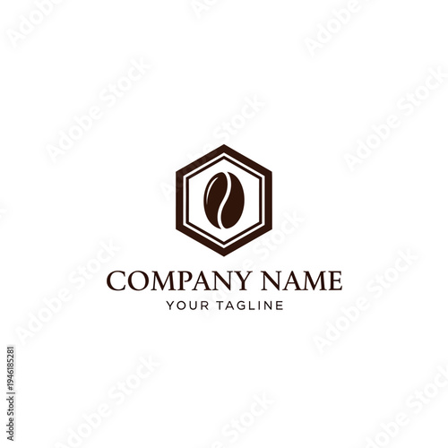 Coffee Bean Logo Design Template.