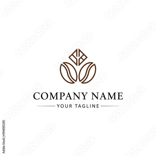 Coffee Bean Logo Design Template.
