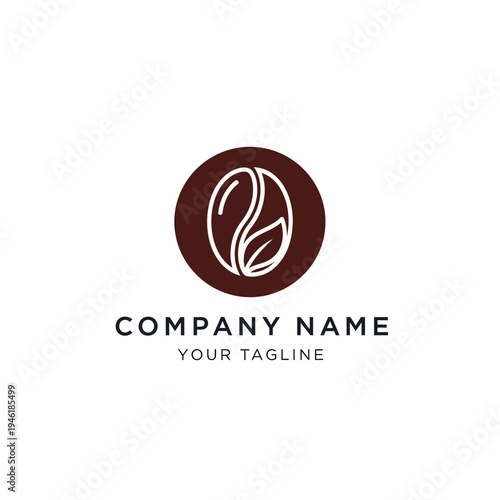 Coffee Bean Logo Design Template.