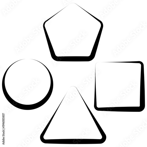 Shape Toy Outline Hand Drawn Icon, Mini Illustration For Modern Concept, Print, Ui, Ux Kit, Web And App Development. Vector Related To Kindergarten, Preschool, Kids And Baby