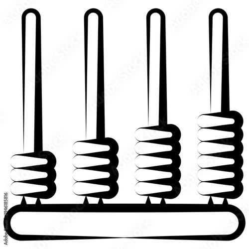 Abacus Outline Hand Drawn Icon, Mini Illustration For Modern Concept, Print, Ui, Ux Kit, Web And App Development. Vector Related To Kindergarten, Preschool, Kids And Baby
