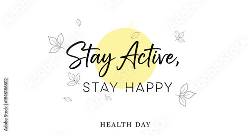 Vector illustration for Health Day with motivational quote