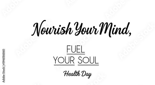 Vector typography poster Health Day Nourish Your Mind