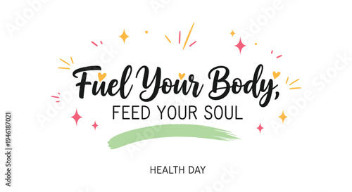 Vector illustration for Health Day with motivational quote