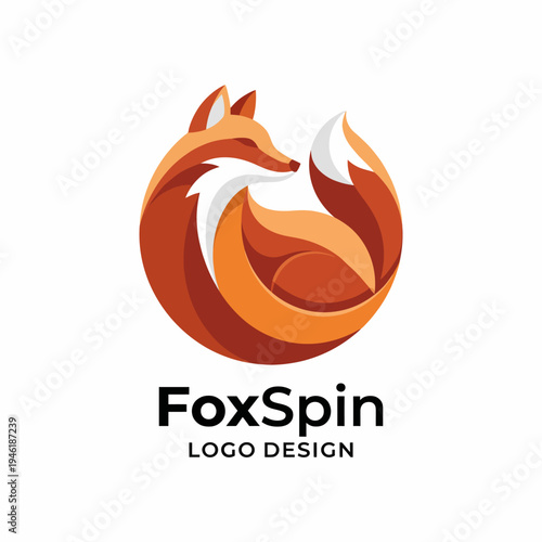 A stylish fox logo designed with flowing lines and shapes, symbolizing cunning and agility, perfect for branding and representations of speed and cleverness.