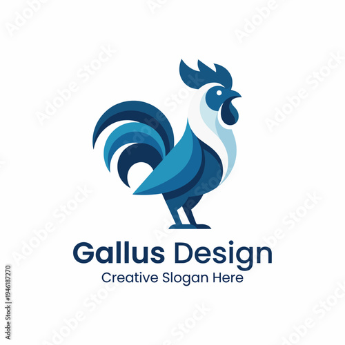 A stylish, modern rooster design emphasizes creativity and vitality, combining artistic flair with a colorful representation, ideal for a design-focused brand logo.