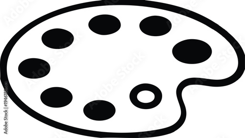 Artists Paint Palette with Circular Wells for Colors.