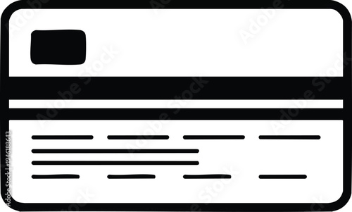 Back of a credit card with magnetic stripe and signature panel.