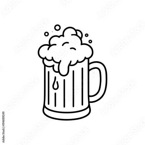 foam in beer line icon vector isolated
Vector line icon on a white background