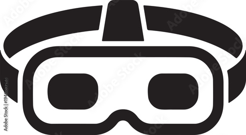 Vector illustration of a VR icon with a set of Virtual symbols and wheels designed as a square web button for transportation and travel services