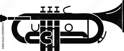 Black Silhouette of a Trumpet with Roman Numerals III.