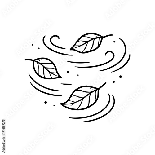 leaves are swirling in the air line icon vector isolated
Vector line icon on a white background