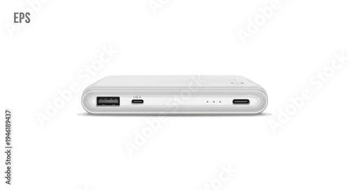 Portable Power Bank - White External Battery Charger for Devices