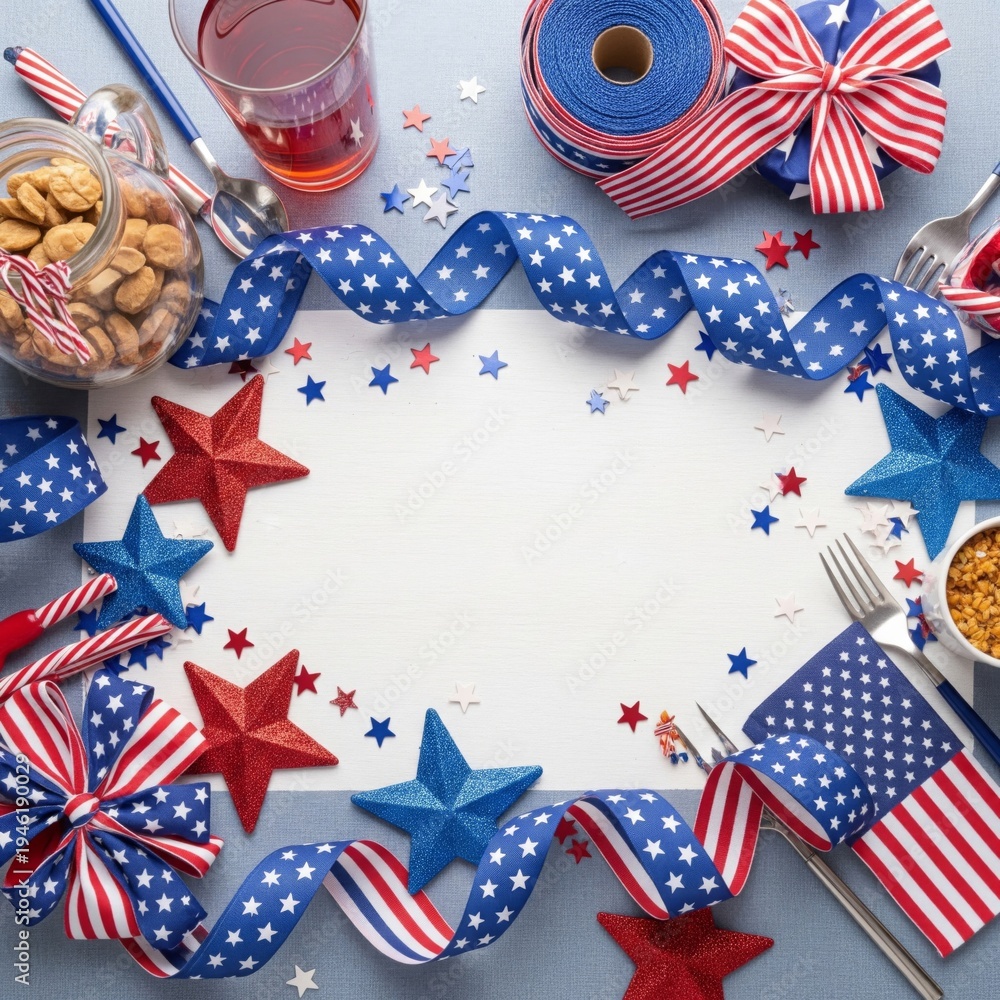 Obraz premium Patriotic Celebration Still Life with Festive Decorations