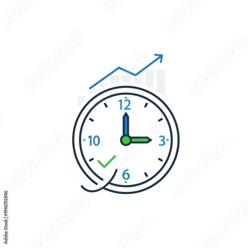 Clock Time Management Icon Vector Illustration