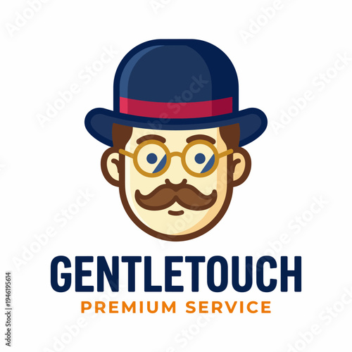 Featuring a friendly character in a bowler hat and glasses, this illustration evokes a sense of approachability and warmth, representing premium service in a delightful manner.