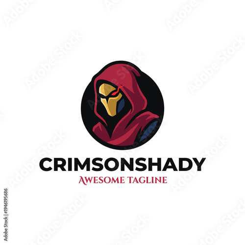 A mysterious figure cloaked in crimson, with a menacing mask, creating an aura of intrigue and suspense, ideal for themes of fantasy and dark storytelling.