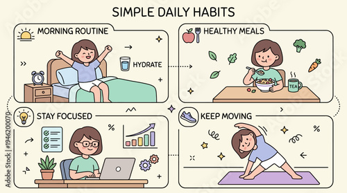 Simple Daily Habits for a Healthy and Productive Lifestyle.