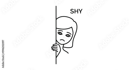 Shy Person Peeking Around Corner, Feeling Introverted and Anxious