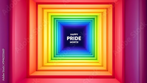 Vibrant Rainbow Background Celebrating Pride Month with Colorful Layers