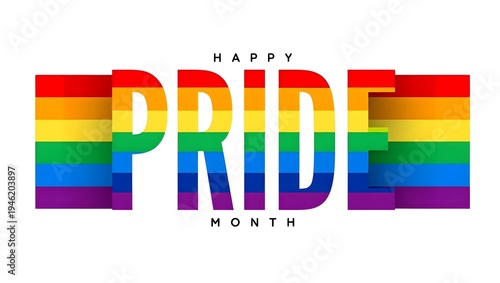 Vibrant Celebration of Pride Month with Colorful Rainbow Elements