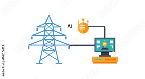 Artificial intelligence monitoring and controlling an electrical power transmission tower and grid system via a computer interface.