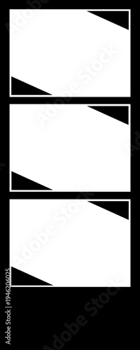 Photo booth Picture frame collage, Blank instant snapshot strips corner.