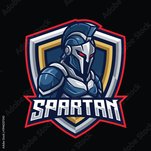 The logo showcases a powerful Spartan warrior in strong armor, symbolizing courage and valor, making it ideal for fitness, sports, or gaming brands seeking impact.