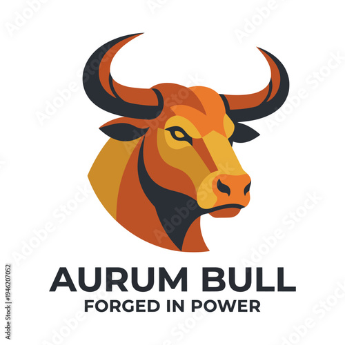 A striking image of a bull with an expressive face, showcasing power and strength. Ideal for business branding and logos focused on determination.