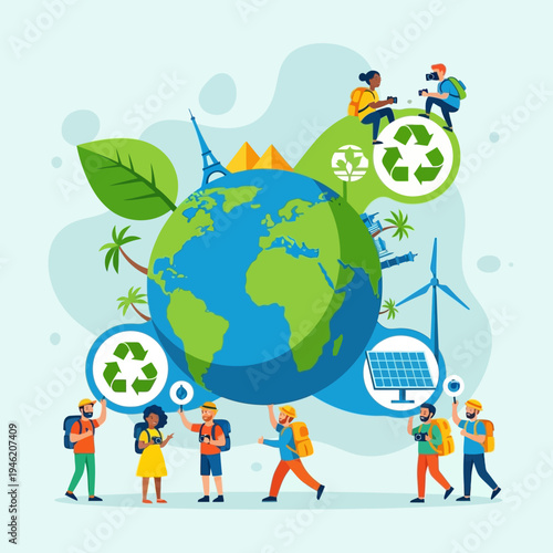 Global Eco-tourism: People, Planet, Recycling, Renewable Energy, Landmarks