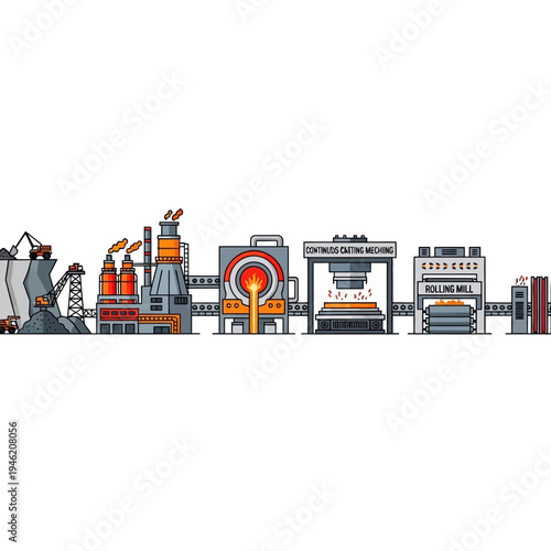 Industrial Manufacturing Process: From Raw Material to Finished Steel Product