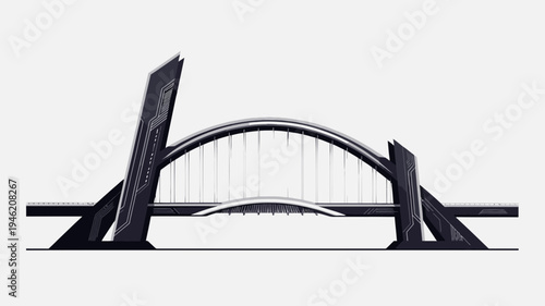 Architectural Bridge Design Concept vector illustration
