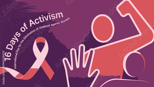 16 Days of Activism Violence Against Women vector illustration