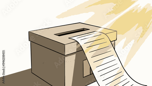Ballot Box with Long List vector illustration
