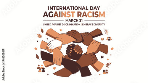 International Day Against Racism Banner vector illustration