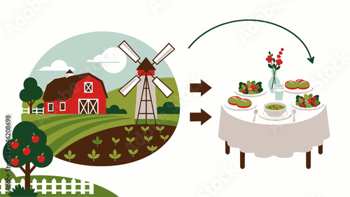 Farm to Table Concept vector illustration