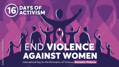 16 Days of Activism to End Violence Against Women vector illustration
