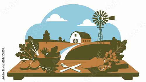 Farm to Table Fresh Produce Illustration vector illustration