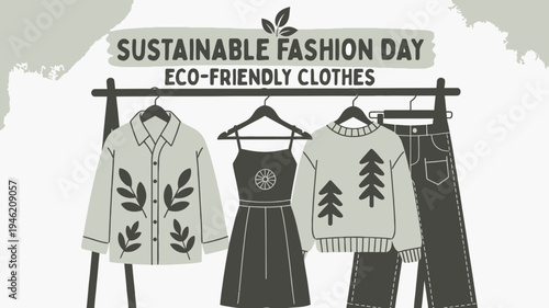 Sustainable Fashion Day Eco-Friendly Clothes Concept vector illustration