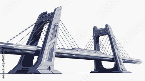 Futuristic Bridge Design Concept vector illustration