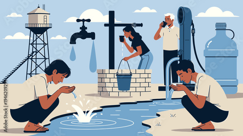Access To Clean Water Illustration vector illustration