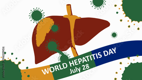 World Hepatitis Day Awareness Banner vector illustration