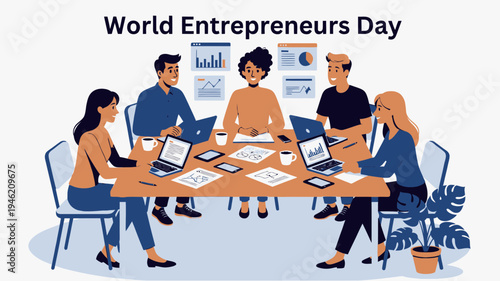World Entrepreneurs Day Celebration Vector vector illustration