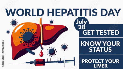 World Hepatitis Day Get Tested and Protect Your Liver vector illustration